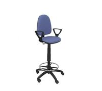 Tabouret ergonomique avec mécanisme de contact permanent, réglable en hauteur et anneau de repose-pieds Siège et dossier rembourrés Bleu