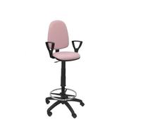 Tabouret ergonomique avec mécanisme de contact permanent réglable en hauteur et anneau de repose-pieds en tissu BALI rose pâle