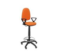 Tabouret ergonomique PIQUERAS Y CRESPO - Modèle Ayna - Tissu orange BALI - Bras fixes - Roulettes de parquet