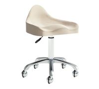 Tabouret ergonomique pivotant à 360° avec roulettes, hauteur réglable, capacité de poids de 100 kg - Idéal pour salon, clinique, maison et bureau (blanc, style 2)
