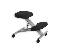 Tabouret ergonomique ROBERT siège ajustable repose genoux chaise de bureau sans dossier, en métal et assise rembourrée noir Noir