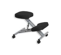 Tabouret ergonomique ROBERT siège ajustable repose genoux chaise de bureau sans dossier, en métal et assise rembourrée noir Noir