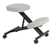 Tabouret ergonomique ROBERT, structure en métal noir et tissu gris gris/noir G