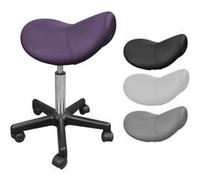 Vivezen Tabouret ergonomique selle de cheval à roulettes réglable 49,5–68 cm pivotant 360° Violet