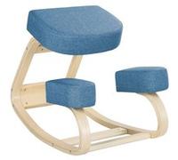 Tabouret ergonomique - siège assis à genoux - chaise à genoux grand confort - bois bouleau polyester bleu Bleu