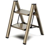 Tabouret Escabeau Pliable 2 Marches - Pédale Large Antidérapante en Aluminium Capacité 150kg - Design Moderne pour Usage Intérieur