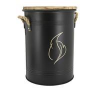 Tabouret et seau à pellets métal laqué flamme