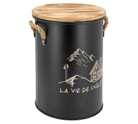 Tabouret et seau à pellets métal laqué la vie de chalet