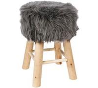 Tabouret fourrure gris Atmosphera Gris G