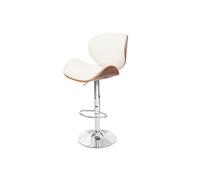 Mendler Chaise de bar Foxrock, bois courbé, design rétro aspect noix, crème Beige G