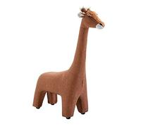 Tabouret Girafe créatif, mobilier Design, Bois, Tissu, Cuir,Brown Leather