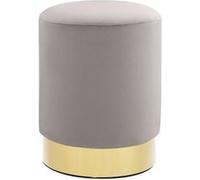 vidaXL Tabouret Gris clair et doré Velours 28 x 36 cm 249834