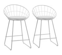 Tabouret - HAPPY GARDEN - ALEX - Lot de 2 - Hauteur assise 65 cm - Coussin inclus