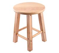 Tabouret haut 40 cm - Tabouret échelle rond en bois massif pour salle de bain, cuisine et maison, petit siège bas, hauteur réglable de 35 à 50 cm et design élégant