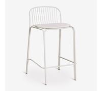 Tabouret haut en acier Anerina Blanc Gardenia ¿65 cm