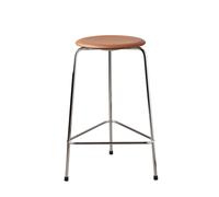 Fritz Hansen Tabouret haut en cuir Dot Walnut
