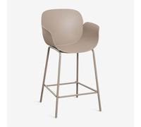 Tabouret haut en polypropylène et acier Lynette Moka Brown ¿65 cm