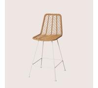 Tabouret Haut en Rotin Synthétique Gouda Naturel NATUREL Blanc ?65 cm