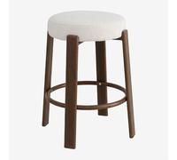 Tabouret haut en tissu chenille et fer Jolie Marron Bois Foncé ¿65 cm