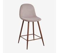 Tabouret haut en velours Glamm Bois foncé ¿65 cm