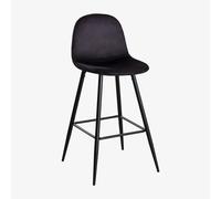 Tabouret haut en velours Glamm Noir ¿75 cm