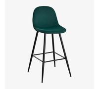 Tabouret haut en velours Glamm Noir ¿75 cm
