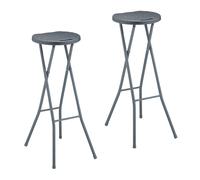 Relaxdays Lot de 2 tabourets de bar gris
