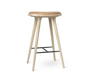 Tabouret Haut Mater, Tabouret de Bar, Chêne Traité Au Savon, 74 cm