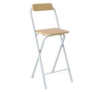 Tabouret Haut Pliable, Tabouret de Bistrot avec Dossier et Repose-Pieds, 60/65/70 Cm Chaise de Comptoir pour Adultes(60cm/24in)