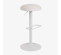Tabouret haut réglable Igarasi en métal et tissu Blanc - Tapioca Beige