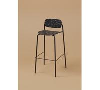 Tabouret haut USO - Assise et dossier incurvés - Pour intérieur et extérieur - Empilable - Noir - Pieds Noir