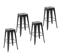 tabouret HOMCOM Métal 43x43x76cm Noir