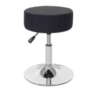 Tabouret HWC-C22, hauteur réglable, Ø 35 cm, tissu gris foncé