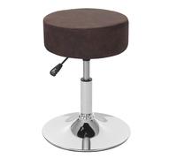 Tabouret Hwc-C22, Hauteur Réglable Ø 35 Cm Imitiation Daim Brun Foncé Vintage Multicolore