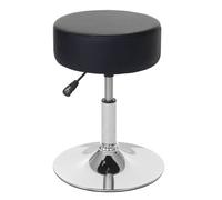Mendler Tabouret HWC-C22 – Hauteur réglable, Ø 35 cm – Similicuir noir