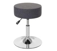 Mendler Tabouret HWC-C22 – Hauteur réglable, Ø 35 cm, Tissu – Gris