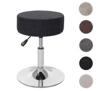 Tabouret HWC-C22, hauteur réglable, Ø 35 cm, tissu ~ gris foncé