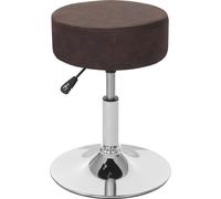 Tabouret HWC-C22, tabouret de maquillage, réglable en hauteur Ø 35cm ~ imitation daim, vintage brun foncé