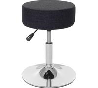 Tabouret HWC-C22, hauteur réglable, Ø 35 cm, tissu ~ gris foncé
