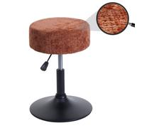 Tabouret HWC-C22, Tabouret de Maquillage, réglable en Hauteur pivotant Ø 37cm Tissu Chenille (465g/m²) MVG - Terracotta