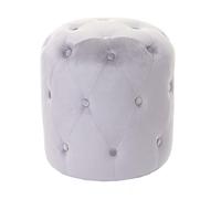 Tabouret HWC-D22, ottoman avec rivets, 42x39cm velours, gris clair