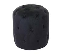 Tabouret MENDLER HWC-D22, ottoman avec rivets, 42x39cm velours, noir Noir G