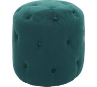Tabouret HWC-D22, Pouf Ottomane, 42x39cm Certifié MVG ~ Velours vert foncé