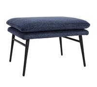 Tabouret HWC-L62, Tabouret repose-pieds Ottomane Tabouret rembourré, 38x56x40cm tissu/textile bleu