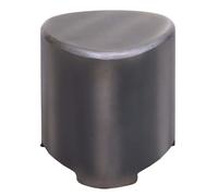 Tabouret HWC-L74, pouf en bois Tabouret industriel aspect métal brossé