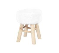 Tabouret Imitation Fourrure "Curtis" 40cm Blanc