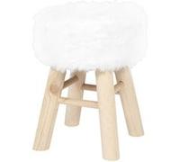 Tabouret Imitation Fourrure "Curtis" 40cm Blanc Blanc G