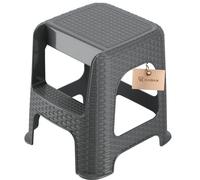 KADAX tabouret en Plastique recyclé jusqu'à 160 kg, Tabouret en rotin avec Pieds antidérapants, Salle de Bain Léger, Jardin (Gris)