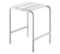 Tabouret lattes en plastiques tube aluminium époxy blanc Réf 510418