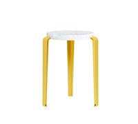 Tabouret LOU en Plastique Recy lanc/jaune Brioche